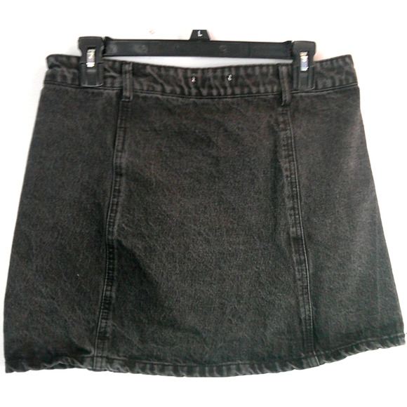 Forever 21 Los Angeles US 27 Black Gray Denim Button Fly Jean Skirt - Picture 2 of 4